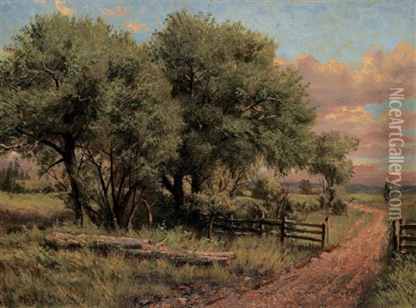 Untitled - Pastoral Pathway Oil Painting - Thomas Mower Martin
