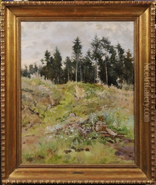 By The Forest Oil Painting - Vaclav Brezina