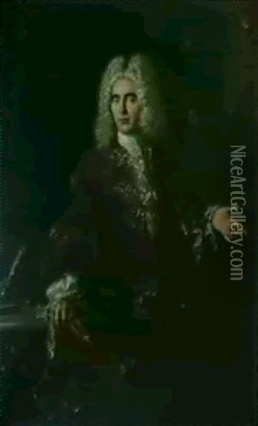 Portrait D'un Gentilhomme Oil Painting - Jean-Baptiste Oudry