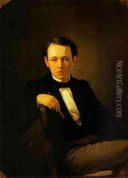 Self Portrait 1851 Oil Painting - Vasily Perov