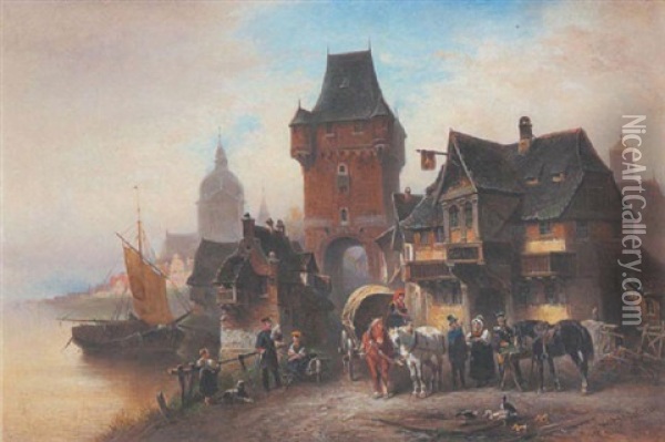 Ahrweiler - Das Walporzheimer Tor Oil Painting - Wilhelm Alexander Meyerheim