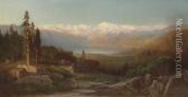 View In The Sierra Nevadas Oil Painting - Thomas Hill