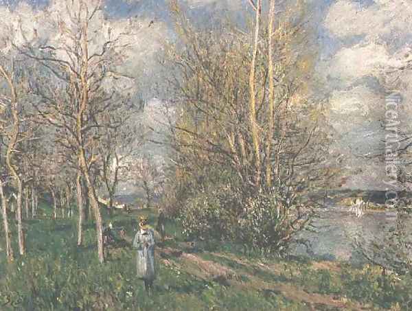 Small Meadows in the Spring Oil Painting - Alfred Sisley