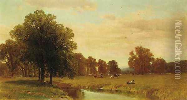 Trees and Meadows of Berkshire Oil Painting - George Henry Smillie