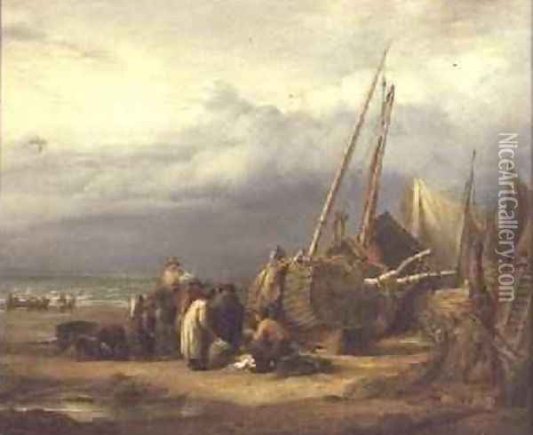 A View on the Coast at Hastings 1832 Oil Painting - John Linnell