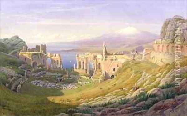 Taormina Sicily Oil Painting - William J. Ferguson