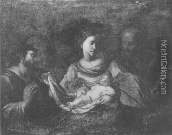 The Adoration Of The Shepherds Oil Painting - Orazio Ferraro
