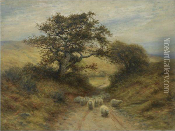 A Surrey Lane Oil Painting - Joseph Farquharson