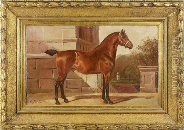 Stallion Oil Painting - Otto Eerelman