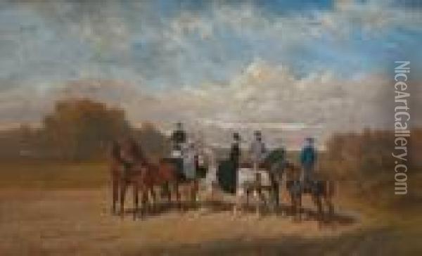 Passeggiata In Carrozza Della Famiglia Imperiale Oil Painting - Alexander Ritter Von Bensa