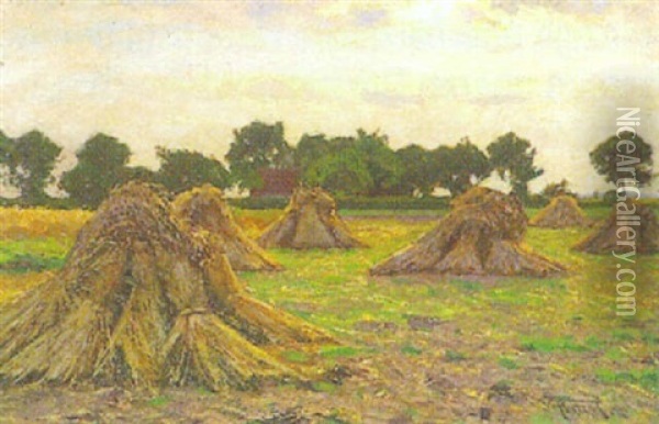 Landschaft Mit Heugarben Oil Painting - Wilhelm Fritzel