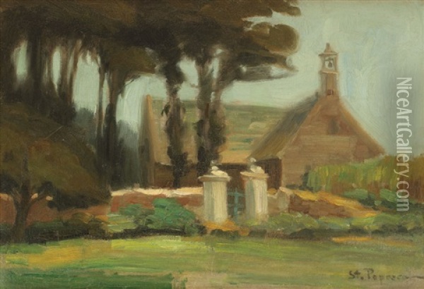The Garden Of The Chapel In Finistere Oil Painting - Stefan Popescu