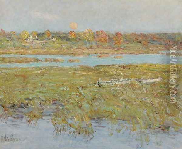 Harvest Moon (Marsh and Meadow) Oil Painting - Childe Hassam