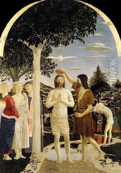 Baptism of Christ 1448-50 Oil Painting - Piero della Francesca