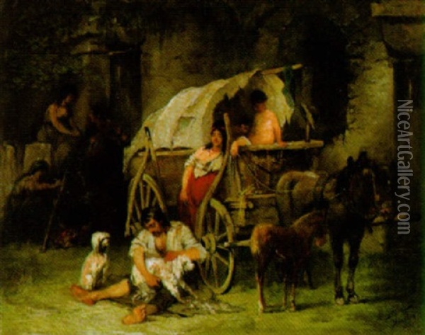 Rast Des Zigeuners Oil Painting - Adolf Werbel