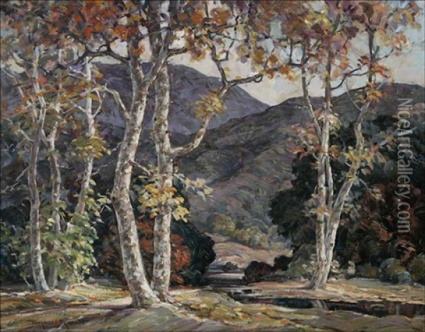 Verdugo Sycamores Oil Painting - Thorwald Probst