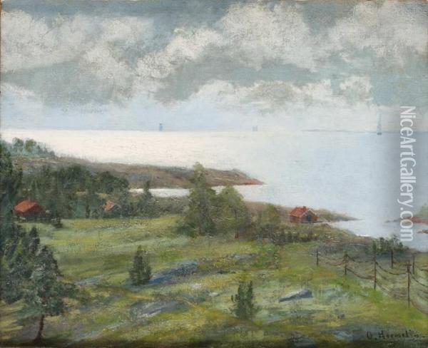 Havsutsikt Oil Painting - Olof Hermelin