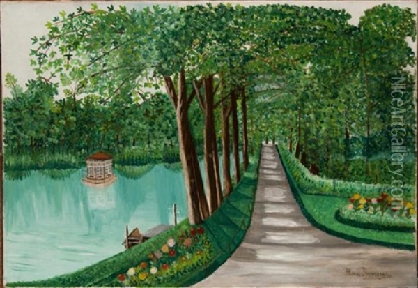 Allee Pres Du Lac Oil Painting - Henri Rousseau