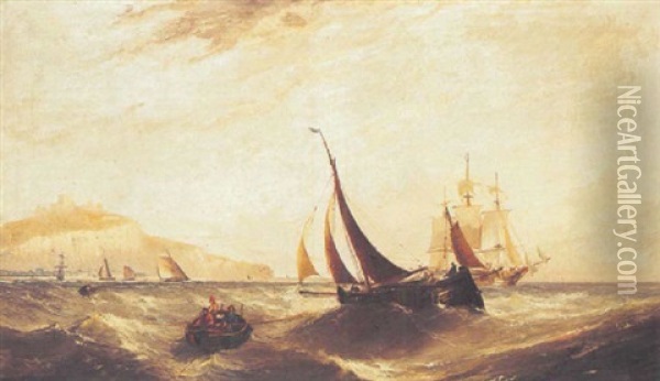 Shipping Off Dover Oil Painting - Edwin Hayes