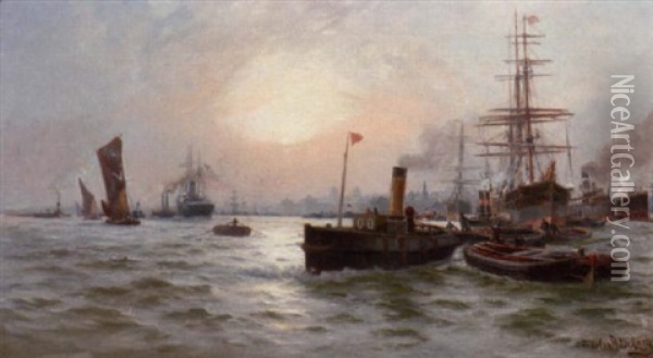 Greenwich Reach Oil Painting - Charles John de Lacy