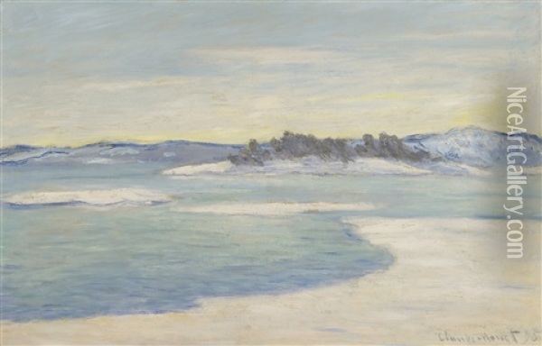 Au Bord Du Fjord, Pres Christiania Oil Painting - Claude Monet