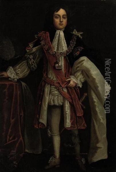 Portrait Of A Boy, Traditionally
 Identified As Sir James Scott, 1stduke Of Monmouth, 1st Duke Of 
Buccleuch Kg Pc (9 April 1649-15 July1685) Oil Painting - Michael Dahl