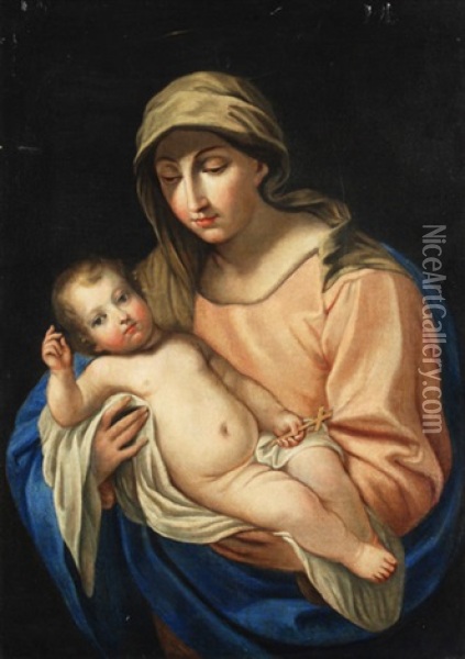Madonna Mit Kind Oil Painting - Pompeo Girolamo Batoni