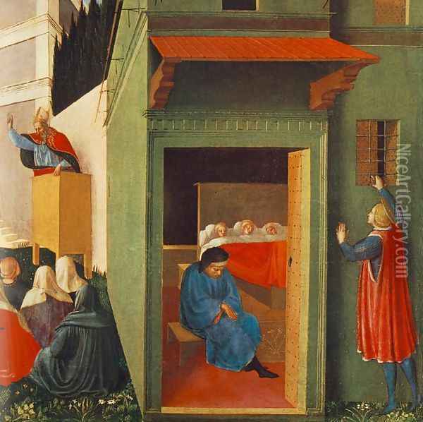 The Story of St Nicholas Giving Dowry to Three Poor Girls Oil Painting - Fra Angelico (Guido di Pietro)