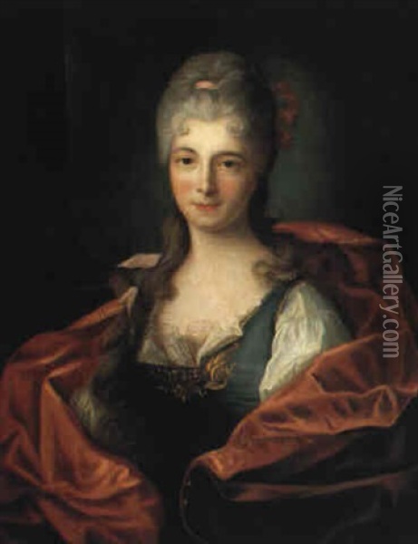 Portrait Of A Lady Oil Painting - Nicolas de Largilliere