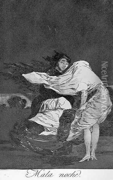 Caprichos - Plate 36: A Bad Night Oil Painting - Francisco De Goya y Lucientes