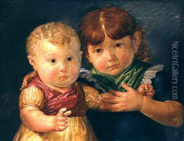 The Artists Children, Maria Dorothea and Otto Sigismund Runge, 1809 Oil Painting - Philipp Otto Runge