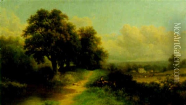 Near Warick, Orange County, New York Oil Painting - William Mason Brown