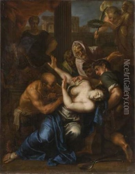 Le Martyre De Sainte Agathe Oil Painting - Henri Testelin