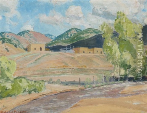 Springtime, Santa Fe Oil Painting - Sheldon Parsons