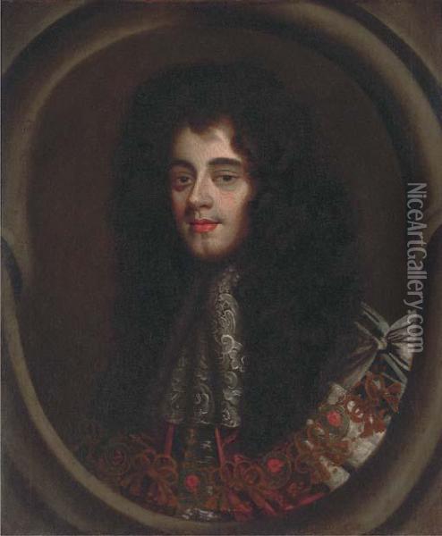 Portrait Of Charles Ii (1630-1685) Oil Painting - Sir Godfrey Kneller