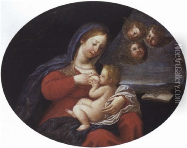 Vierge Allaitant L'enfant Oil Painting - Francesco Albani
