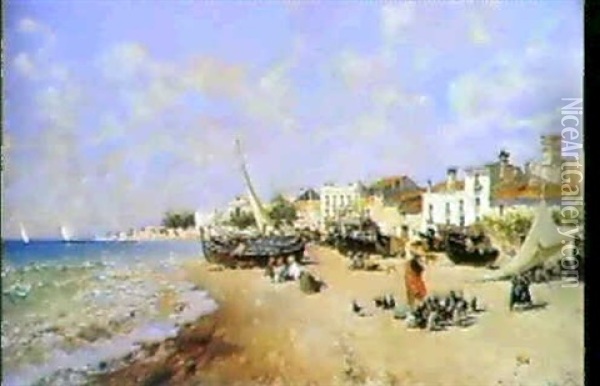 Golfo Di Napoli Oil Painting - Rubens Santoro