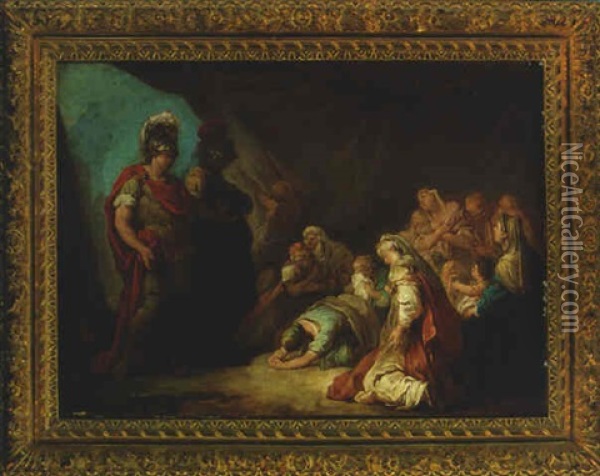 The Family Of Darius Before Alexander Oil Painting - Charles Joseph Natoire