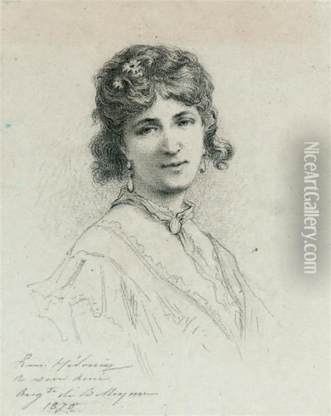 Portrait Of A Lady Oil Painting - Edmond Hedouin