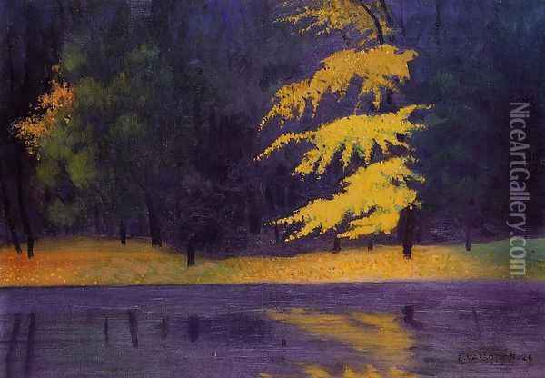 The Lake in the Bois de Boulogne Oil Painting - Felix Edouard Vallotton