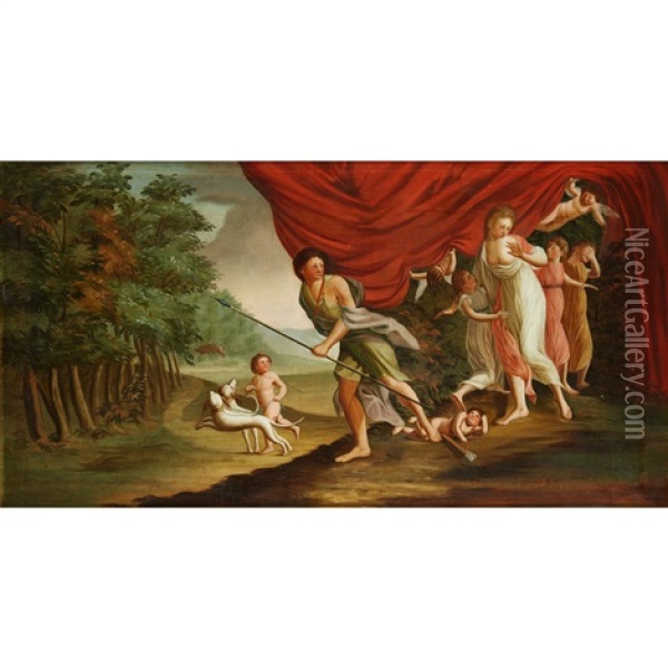Venus And Adonis Oil Painting - Michele Felice Corne