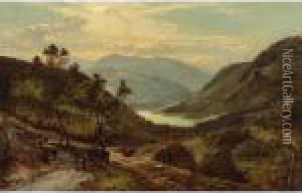 Highland Landscape In North Wales Oil Painting - Sidney Richard Percy