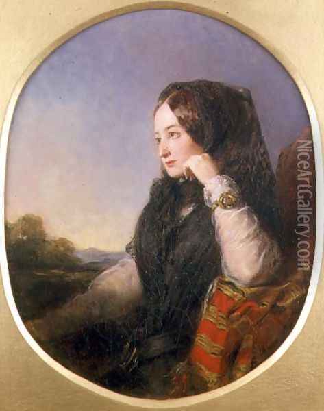 Portrait of Countess Eugenie 1826-1920, 1846 Oil Painting - Abraham Solomon