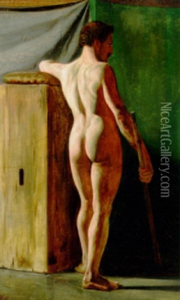 Mandlig Modelstudie Oil Painting - Wilhelm Nicolai Marstrand