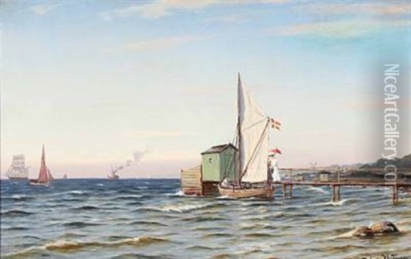 Summer Day At The Coast Oil Painting - Johan Jens Neumann