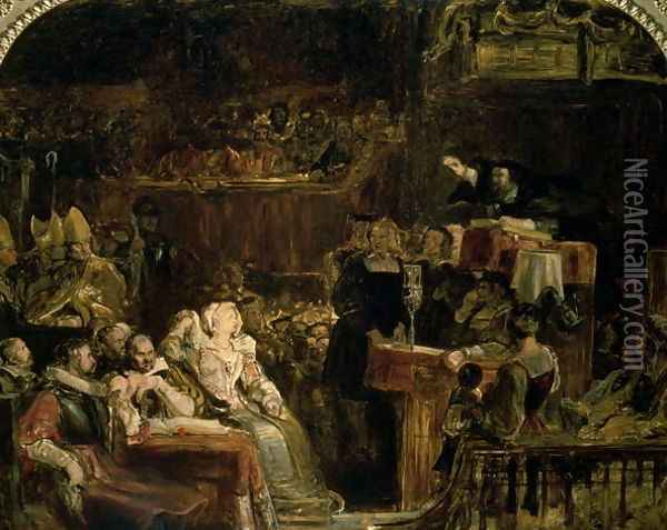 The Preaching of John Knox Before the Lords of Congregation, 10 June 1559 Oil Painting - Sir David Wilkie