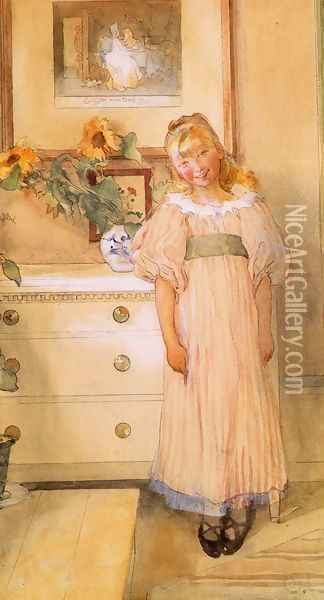 Sunflowers Oil Painting - Carl Larsson
