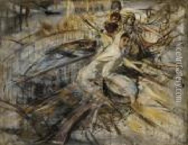 Studio Di Donne A Venezia: Study Of Women, Venice Oil Painting - Giovanni Boldini
