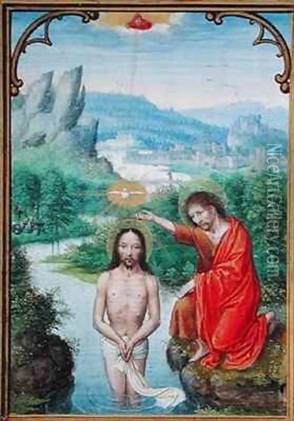 Baptism of Christ Oil Painting - Simon Bening