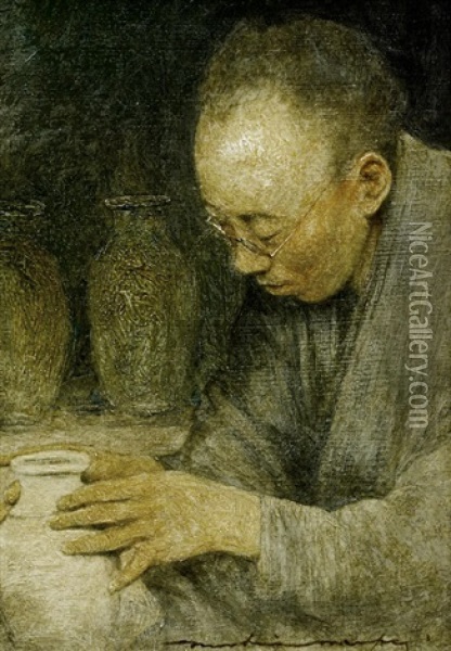 The Potter Oil Painting - Mortimer Luddington Menpes